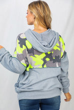 Load image into Gallery viewer, SALE HOODIE: CAMO PRINT NEON
