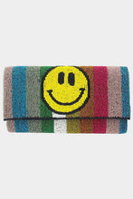 Load image into Gallery viewer, BEADED CLUTCH BAG: SMILE RAINBOW
