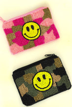 Load image into Gallery viewer, BEADED POUCH: CAMO SMILE
