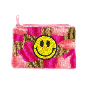 BEADED POUCH: CAMO SMILE