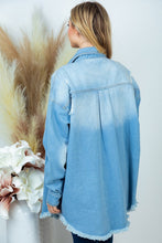 Load image into Gallery viewer, PLUS SHACKET: DENIM DISTRESSED

