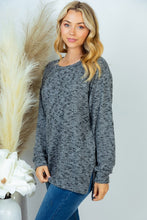 Load image into Gallery viewer, SALE PLUS TOP: CHARCOAL SOLID KNIT TOP

