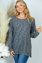 Load image into Gallery viewer, SALE PLUS TOP: CHARCOAL SOLID KNIT TOP
