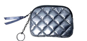 PUFFER: COIN PURSE/KEY CHAIN (SILVER)