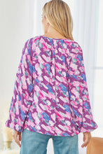 Load image into Gallery viewer, SALE TOP: MAGENTA BALLOON SLEEVE BLOUSE
