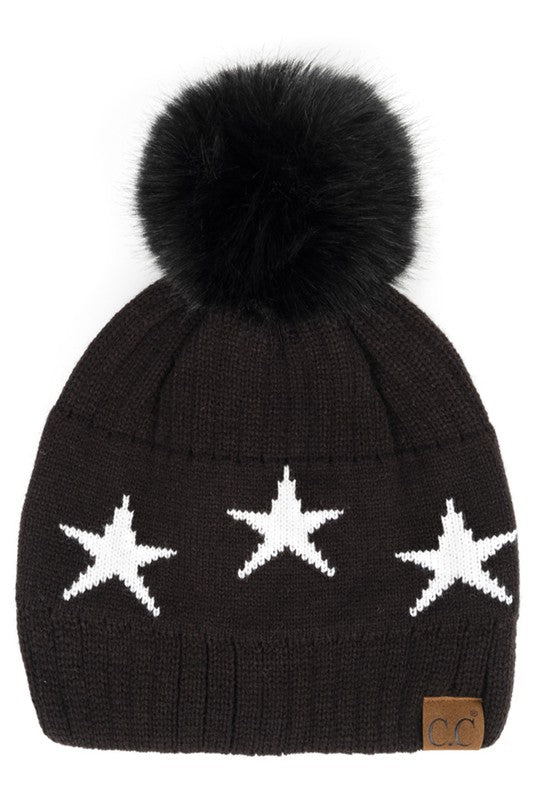 HAT: STAR BLACK AND WHITE