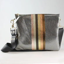 Load image into Gallery viewer, GENUINE LEATHER BAG: TAYLOR CROSSBODY GUNMETAL
