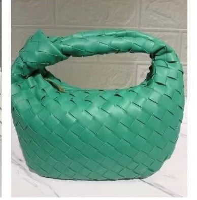 DUMPLING WOVEN BAG: EMERALD GREEN