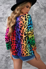 Load image into Gallery viewer, SALE TOP: LEOPARD RAINBOW

