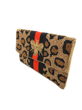 Load image into Gallery viewer, BEADED CLUTCH BAG: LEOPARD BEE
