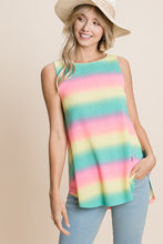Load image into Gallery viewer, SALE PLUS TOP: NEON STRIPE TANK
