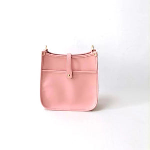 SALE VEGAN MESSENGER: PINK WITH STRIPE  STRAP