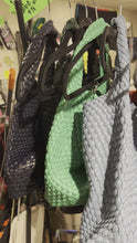 Load and play video in Gallery viewer, WOVEN NEOPRENE BUCKET BAG:BRIGHT GREEN
