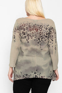 SALE PLUS TOP: CHEETAH TIE DYE (FITS 2XL)