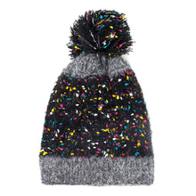 Load image into Gallery viewer, HAT: BLACK RAINBOW CONFETTI
