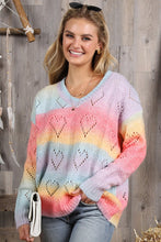 Load image into Gallery viewer, SALE SWEATER: MULTI COLOR COZY HEART
