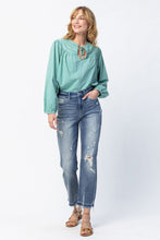 Load image into Gallery viewer, SALE DENIM: HIGH WAIST RELEASE HEM ANKLE STRAIGHT
