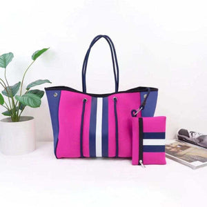 SALE NEOPRENE TOTE BAG: "PLUM"