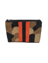 Load image into Gallery viewer, BEADED POUCH: CAMO STRIPE
