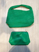 Load image into Gallery viewer, WOVEN NEOPRENE BUCKET BAG:BRIGHT GREEN
