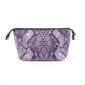 NEOPRENE COSMETIC BAG: PURPLE SNAKE