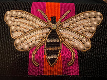 Load image into Gallery viewer, CLUTCH BAG:BEADED BLACK PEARL BEE
