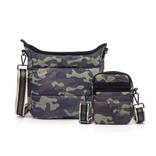 Load image into Gallery viewer, PUFFER PHONE BAG:  CAMO PRINT
