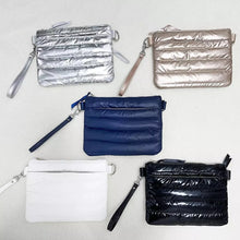 Load image into Gallery viewer, PUFFER SQAURE CROSSBODY/WRISTLET: SILVER
