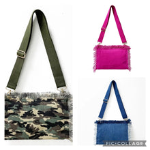 Load image into Gallery viewer, SALE CANVAS FRINGE CROSSBODY: CAMO
