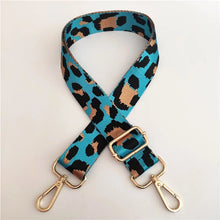 Load image into Gallery viewer, BAG SSTRAP: ANIMAL TEAL 1.5 INCHES (GOLD HARDWARE)

