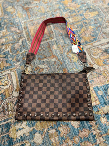 SALE VEGAN CHECK CROSSBODY W CHAIN & STRAP