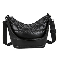 Load image into Gallery viewer, PUFFER HOBO JUNIOR: BLACK
