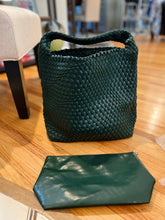 Load image into Gallery viewer, WOVEN NEOPRENE BUCKET BAG: FOREST GREEN
