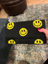 Load image into Gallery viewer, BEADED CLUTCH BAG: BLACK SMILES
