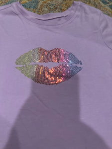 KIDS: PURPLE RHINESTONE LIPS (2T)