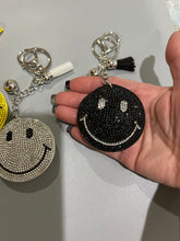 Load image into Gallery viewer, KEYCHAIN: RHINSTONE SMILE BLACK
