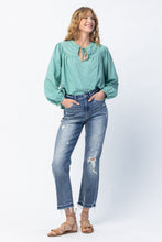 Load image into Gallery viewer, SALE DENIM: HIGH WAIST RELEASE HEM ANKLE STRAIGHT
