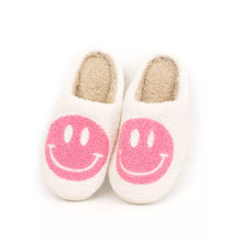 Load image into Gallery viewer, SLIPPERS: SMILE PINK WHITE
