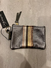 Load image into Gallery viewer, GENUINE LEATHER KEY CHAIN POUCH: STRIPE (GUNMETAL)
