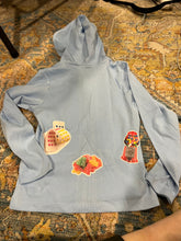 Load image into Gallery viewer, KIDS:  BLUE HOODIE CANDY PRINTS (SIZE 3)
