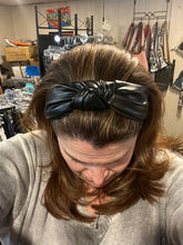 Load image into Gallery viewer, SALE HEADBAND: KNOT BLACK VEGAN LEATHER
