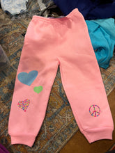 Load image into Gallery viewer, KIDS: PINK SWEATPANTS NEON HEARTS (SIZE 2T)
