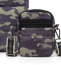 Load image into Gallery viewer, PUFFER PHONE BAG:  CAMO PRINT
