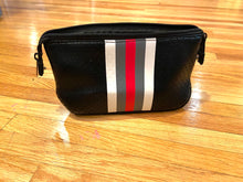 Load image into Gallery viewer, NEOPRENE COSMETIC BAG: BLACK RED STRIPE
