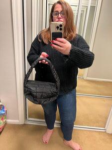 MINI PUFFER HOBO: BLACK