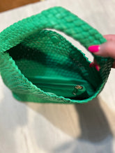 Load image into Gallery viewer, WOVEN NEOPRENE BUCKET BAG:BRIGHT GREEN
