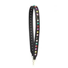Load image into Gallery viewer, BAG STRAP: VEGAN COLORFUL STUDDED WHITE OR BLACK
