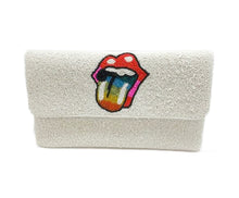 Load image into Gallery viewer, BEADED CLUTCH BAG: ROCK LIPS
