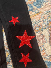 Load image into Gallery viewer, KIDS: BLACK JEGGINGS HEART STARS (SIZE 24m)
