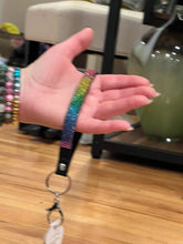 Load image into Gallery viewer, SPARKLE WRISTBAND KEYCHAIN: RAINBOW
